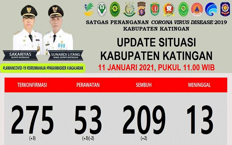 Data warga Katingan terpapar Covid-19.
