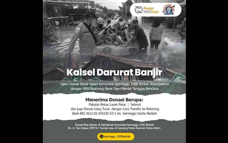 Sejumlah Komunitas di Sampit Buka Donasi Untuk Korban Banjir Kalsel