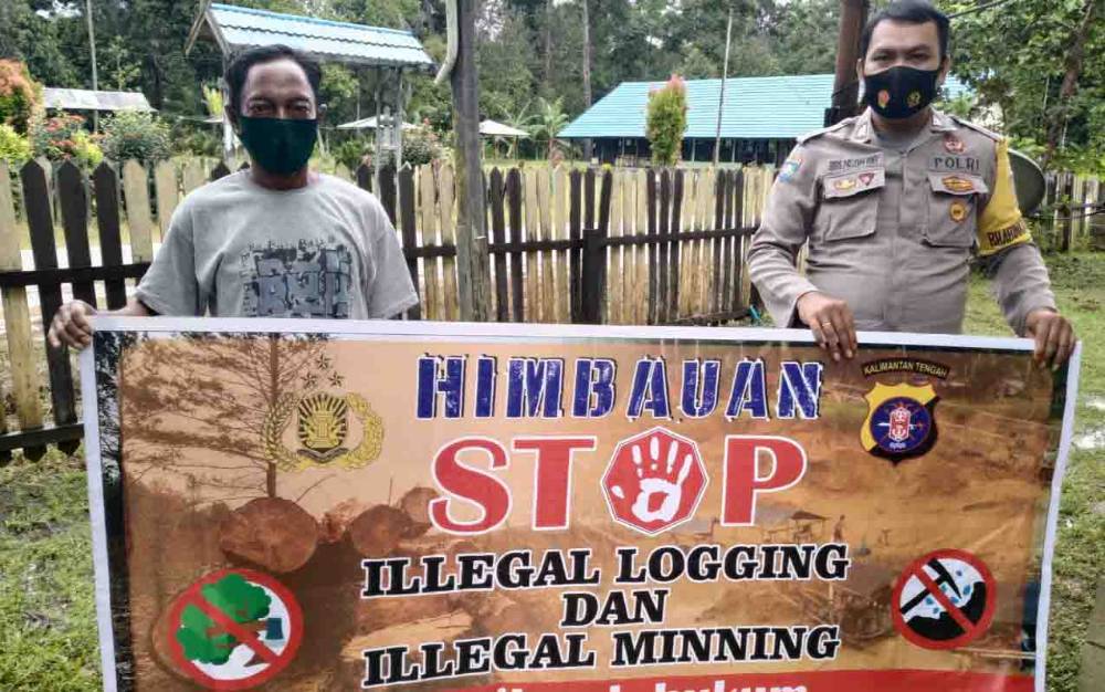 Polisi Sosialisasi Larangan Illegal Logging di Kecamatan TSG dan Pulau Malan Katingan