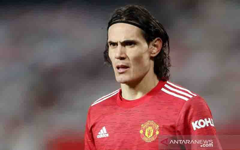 Penyerang Manchester United asal Uruguay, Edinson Cavani.(foto : Pool via REUTERS/MARTIN RICKETT)