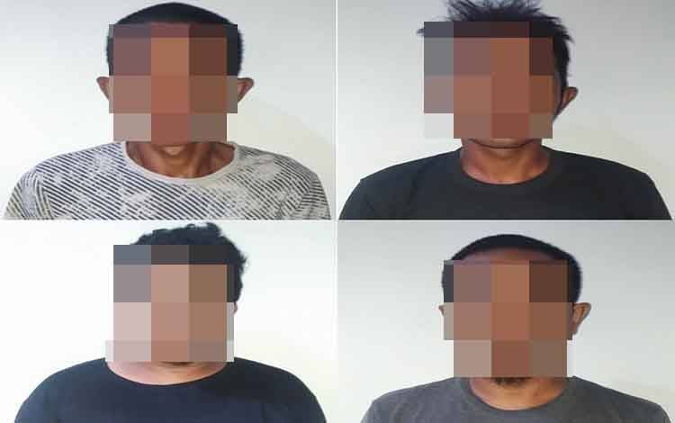 empat tersangka diduga terlibat dalam tindak pidana pengrusakan hutan.