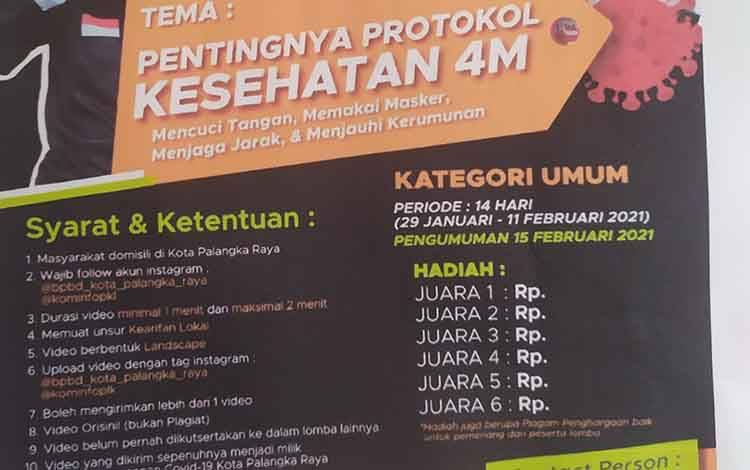 Ikuti Lomba Bikin Video Pendek Tentang 4M di Palangka Raya, Hadiahnya Jutaan Rupiah