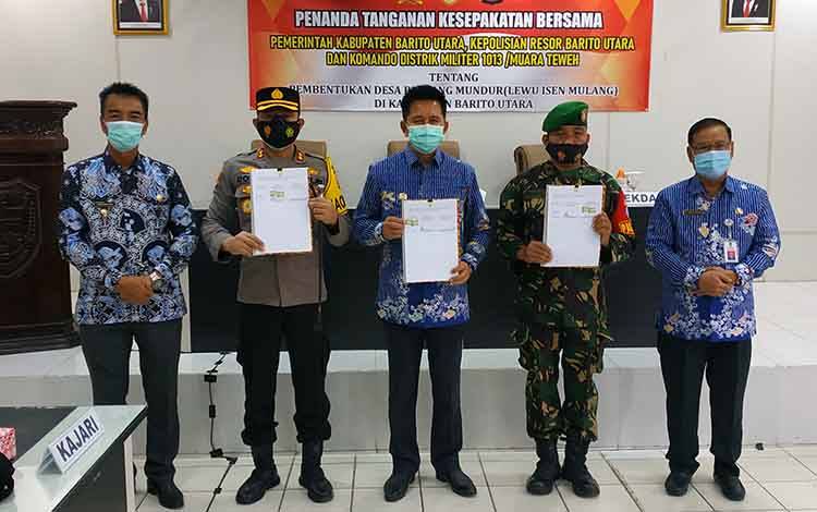 Pemkab Barito Utara Bersama Polres dan Kodim Sepakat Bentuk Desa Pantang Mundur