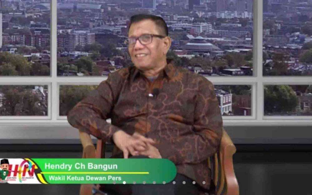 Wakil Ketua Dewan Pers, Hendry Ch Bangun dalam Webinar Nasional dalam rangka Hari Pers Nasional bertajuk "Peran Kelapa Sawit Terhadap Pembangunan Ekonomi Nasional" kemarin