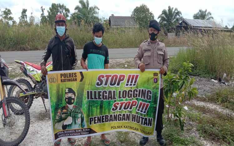 Jajaran Polsek Katingan Tengah Gencar Sosialisasi Ilegal Loging