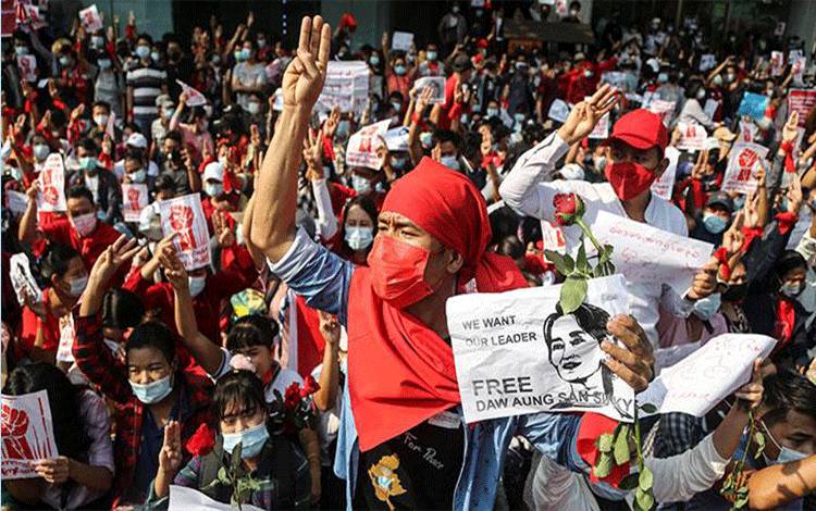 Partai NLD Aung San Suu Kyi Minta Sekjen PBB Gagalkan Kudeta Militer di Myanmar