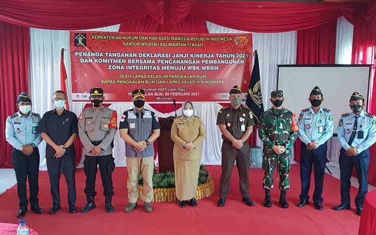 Lapas Pangkalan Bun, Bapas Pangkalan Bun, dan Lapas Sukamara Deklarasi Janji Kinerja 2021 dan Pencanangan WBK/WBBM