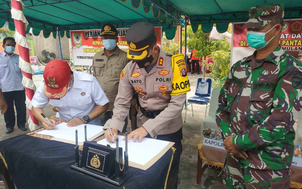 Penandatangan kesepakatan pembentukan Lewu Isen Mulang di Kabupaten Seruyan, Rabu, 10 Februari 2021.