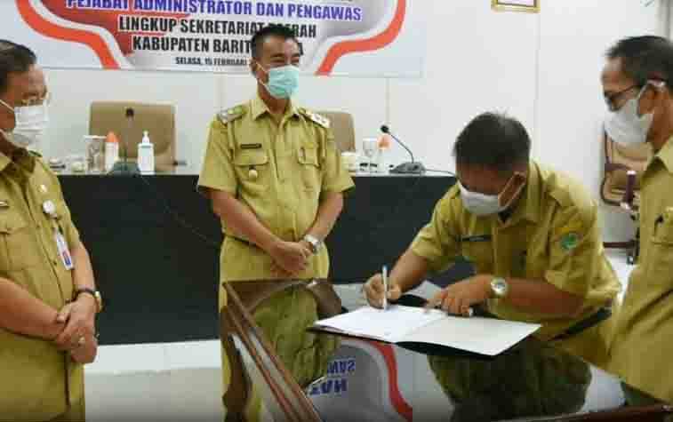 Sejumlah Pejabat Setda Barito Utara Laksanakan Serah Terima Jabatan