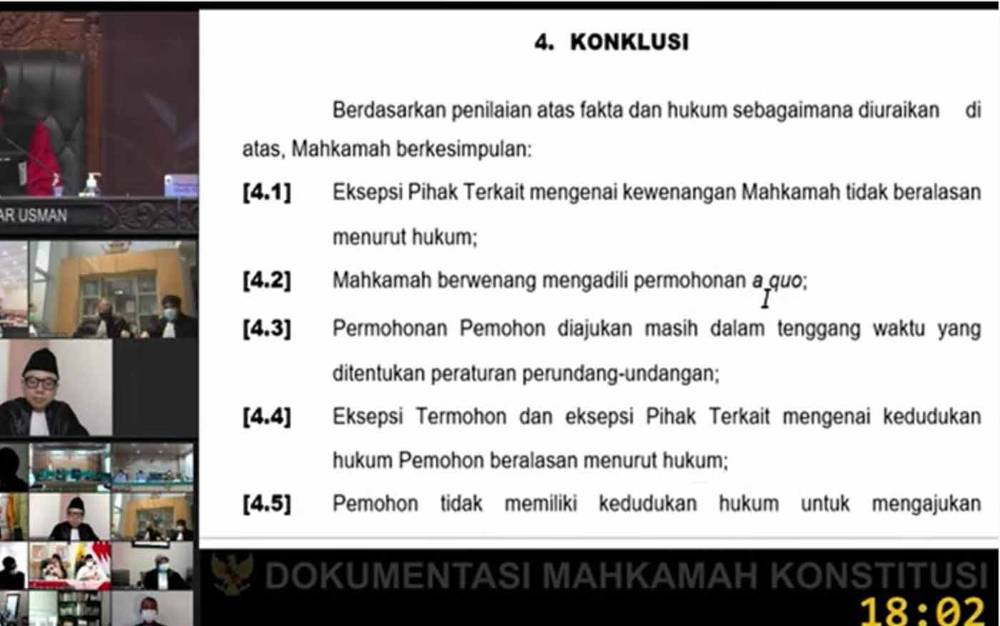 Gugatan Ben Brahim - Ujang Iskandar Tidak Diterima MK, Sugianto Sabran - Edy Pratowo Pemenang Pilkada Kalteng