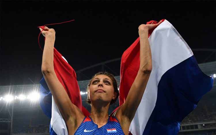 Atlet lompat tinggi Kroasia Blanka Vlasic saat beraksi dalam Olimpiade Rio 2016 di Stadion Olimpiade Rio de Janeiro pada 20 Agustus 2016