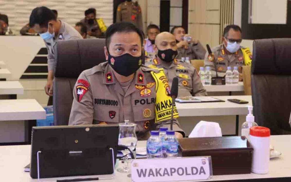 Polda Kalteng Ikuti Vicon dengan Kapolri Bahas Penanganan Banjir dan Karhutla