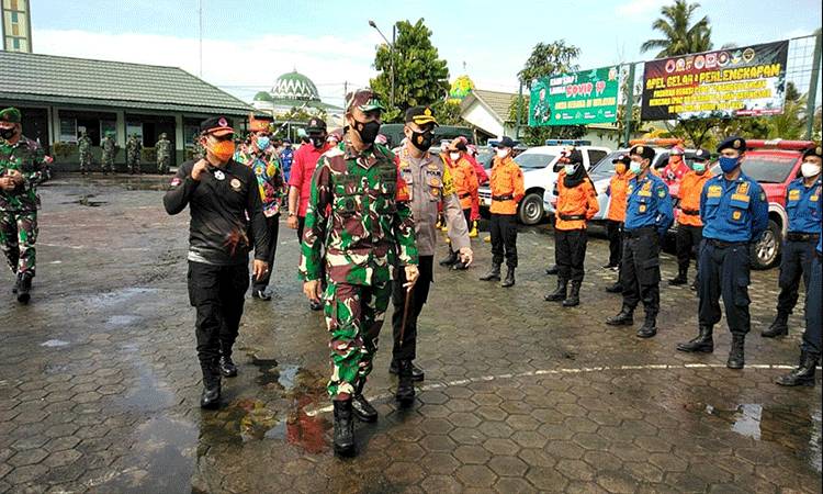 Kodim Kuala Kapuas Gelar Apel Gabungan Reaksi Cepat Penanggulangan Bencana