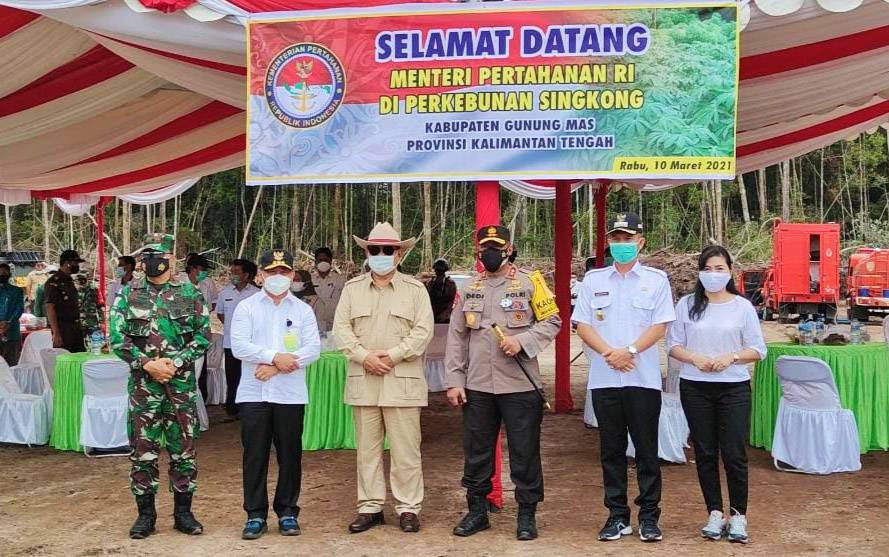 Menteri Pertahanan Apresiasi Kesiapan TNI Polri Dukung Ketahanan Pangan di Kalteng
