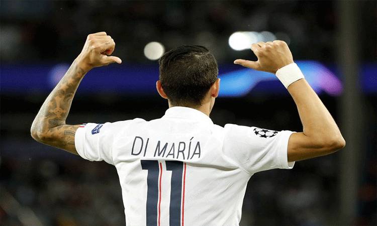 Pemain Paris Saint-Germain (PSG) asal Argentina, Angel Di Maria.(AFP/THOMAS SAMSON)