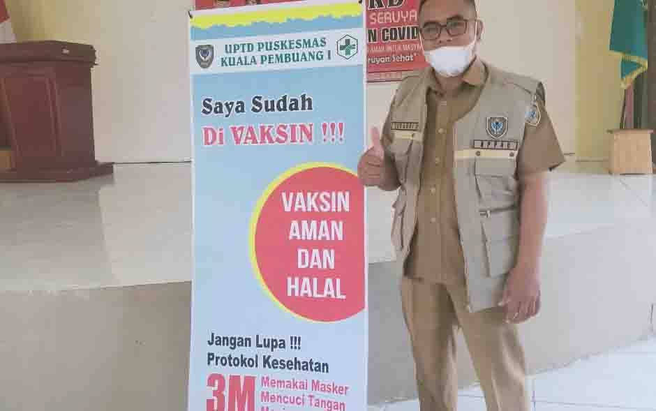Kepala BPPRD Seruyan Sukardi usai menjalani vaksinasi Covid-19