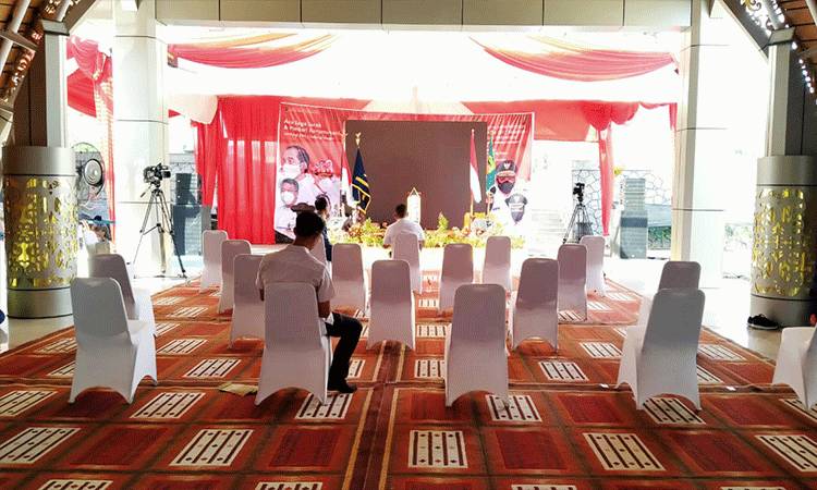 Suasana persiapan peresmian Bandara H Muhammad Sidik Muara Teweh sebelum mendapat kabar ditunda.