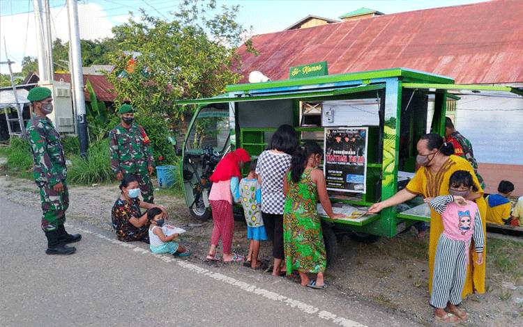 Koramil 1013-03 Teweh Tengah Imbau Tegakkan Protkes dan Sosialisasi Karhutla Melalui Sikomos