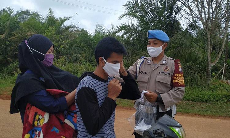 Begini Cara Polsek Danau Sembuluh Kampanyekan Protokol Kesehatan
