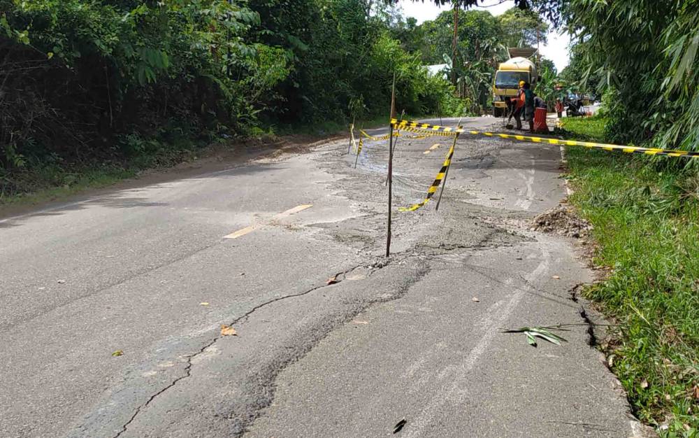 Kerusakan Jalan Km 9 Muara Teweh - Puruk Cahu Telah Ditangani