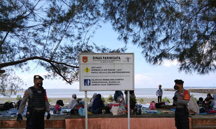 Satsabhara Polres Kobar Tingkatkan Patroli Objek Wisata Pastikan Protokol Kesehatan