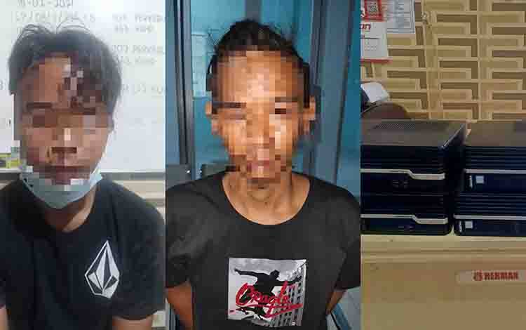Terduga pelaku pencurian dan barang bukti diamankan Satreskrim Polres Kapuas