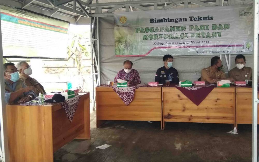 Ini Harapan Camat Tamban Catur ke Peserta Bimtek Pascapanen Padi dan Korporasi Petani