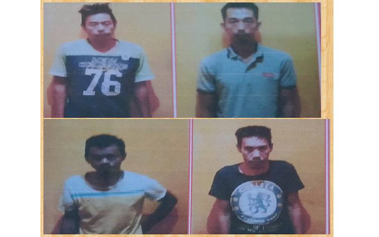 Herman Jayadi alias Man, Raymollah MA Achmad alias Mul, Amirudin alias Daeng, dan Saiful Mardi alias Ipul tersangka kasus pencurian.