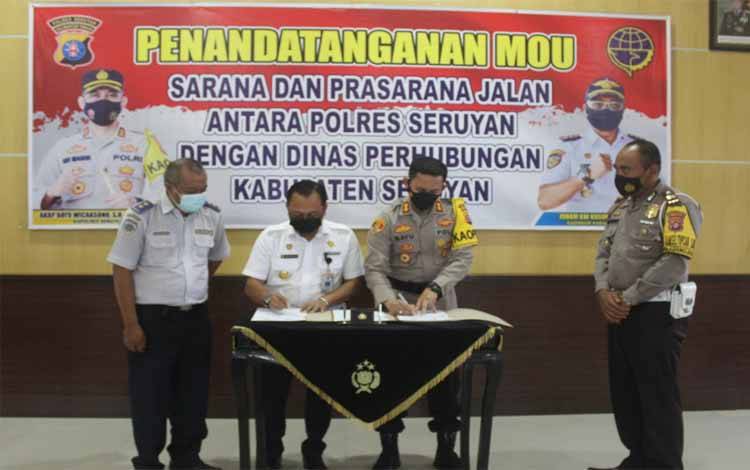 Pelaksanaan MoU antara Polres Seruyan dan Dinas Perhubungan Seruyan