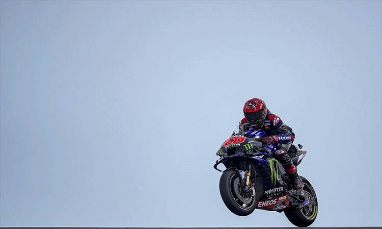 Pebalap tim Monster Energy Yamaha Fabio Quartararo menjalani sesi kualifikasi Grand Prix Portugal, Sirkuit Algarve, Portimao. (17/4/2021) (HO via Yamaha Motor Racing Srl)