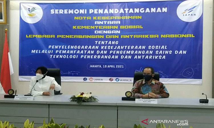 Kemensos-Lapan Kerja Sama Pemanfaatan Teknologi Untuk Masalah Sosial