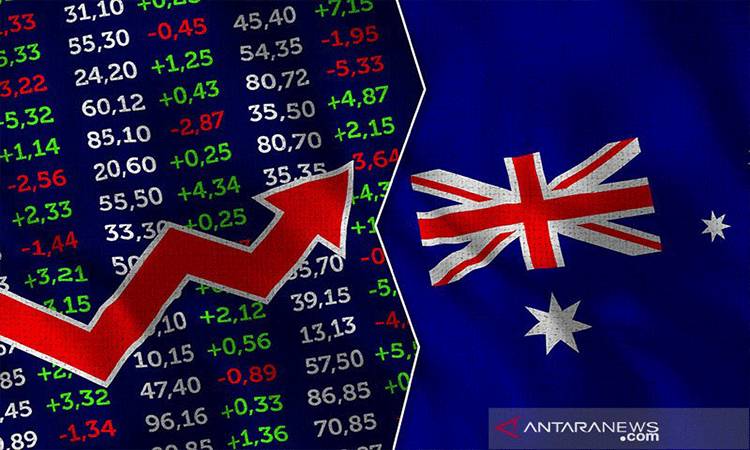 Ilustrasi - Pasar Saham, Bursa Efek dengan bendera Australia.ANTARA/Shutterstock/pri (Shutterstock)