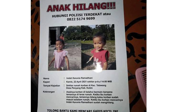 BANTU CARI: Sepekan Lebih Anak Hilang di Telawang, Polisi Belum Temukan Titik Terang