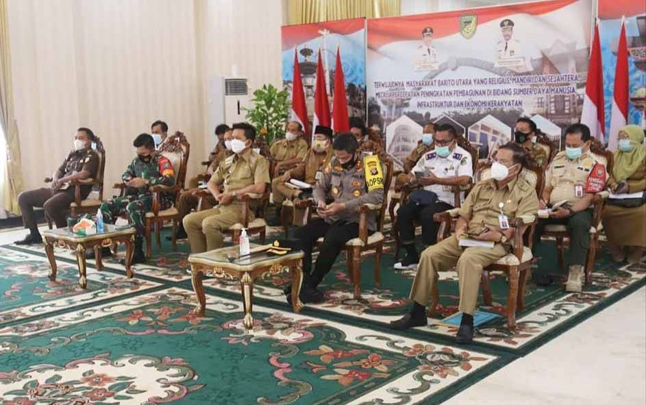 Pemkab Barito Utara Ikuti Rakor Penanganan Covid-19 Nasional