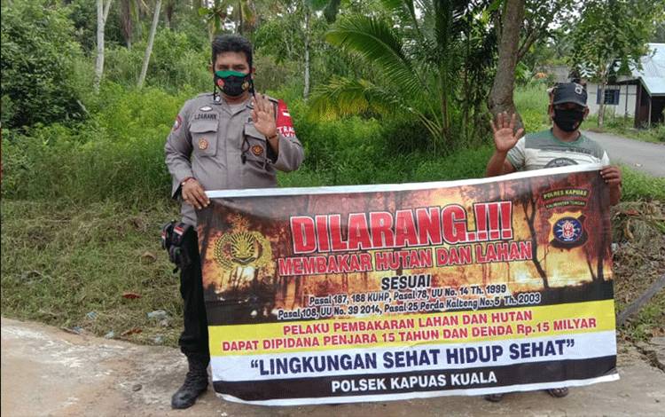 Polsek Kapuas Kuala Sosialisasi Pencegahan Karhutla
