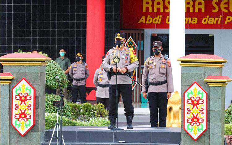 Kapolda Kalteng Pimpin Apel Kesiapan Pengamanan Arus Balik Lebaran