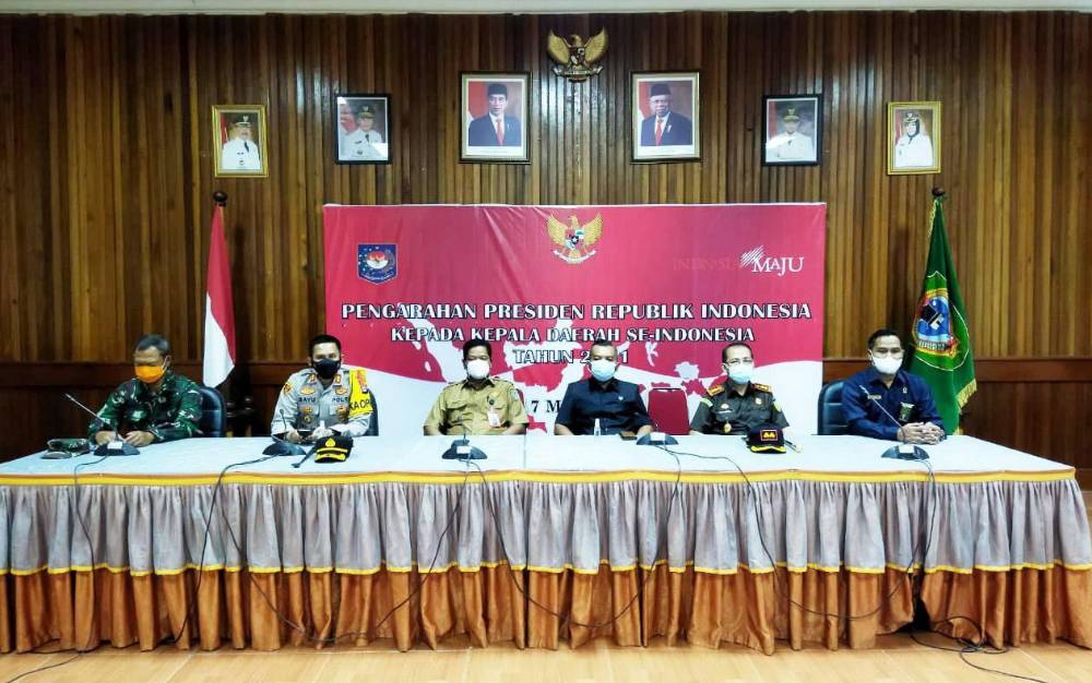Forkopimda Seruyan ikuti Pengarahan Presiden Jokowi Secara Virtual