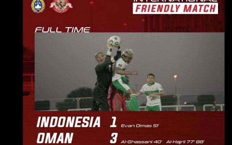 Timnas Indonesia Kalah 1-3 dari Oman