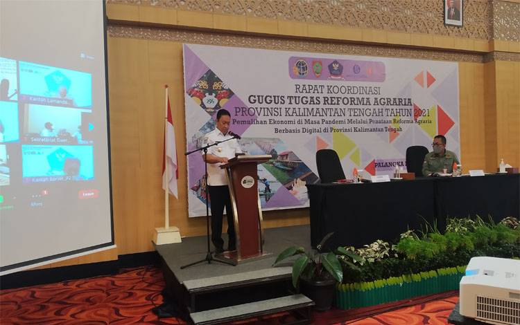 Wakil Gubernur Kalteng Buka Rapat Koordinasi Gugus Tugas Reforma Agraria