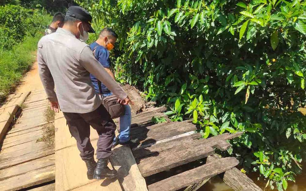 Jembatan di Sungai Pulut Desa Tanjung Jariangau Rusak Parah