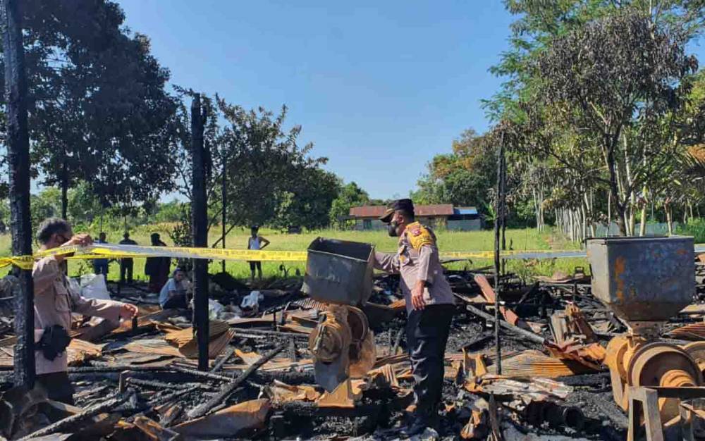 Penggilingan Padi Milik Anggota DPRD Kapuas Terbakar, Polsek Kapuas Timur Lakukan Penyelidikan