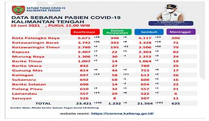 Sembuh Covid-19 Kalteng Bertambah 103 Orang