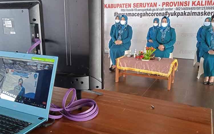 TP PKK Seruyan Ikuti Pelantikan Pengurus Pusat TP PKK Secara Virtual