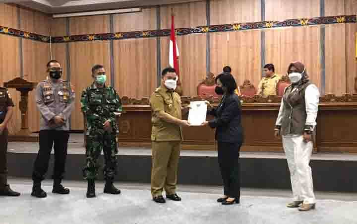 Rarat paripurna Raperda penyertaanodal Bank Pembangunan Daerah Kalteng, Senin, 21 Juni 2021.