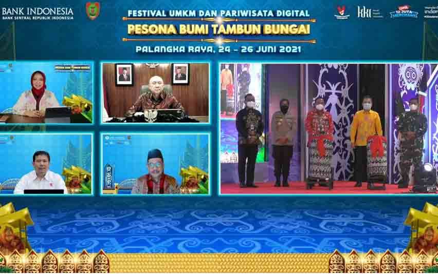 Opening ceremony Festival UMKM dan Pariwisata Digital Kalimantan Tengah serta Launching Website UMKM dan Pariwisata Digital Kalteng di Aula Jayang Tingang kantor Gubernur Kalteng serta dapat disaksikan secara virtual, Kamis, 24 Juni 2021.