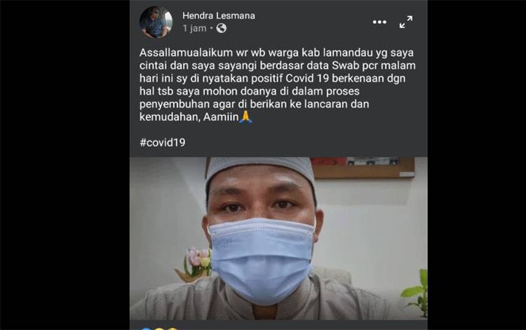 Bupati Lamandau Umumkan Dirinya Terkonfirmasi Positif Covid-19