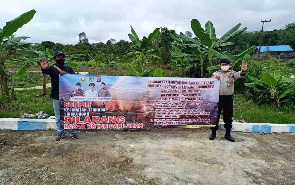 Sosialisasi Setop Karhutla: Anggota Sampaikan Sanksi 10 Tahun Penjara dan Denda Rp 10 Miliar