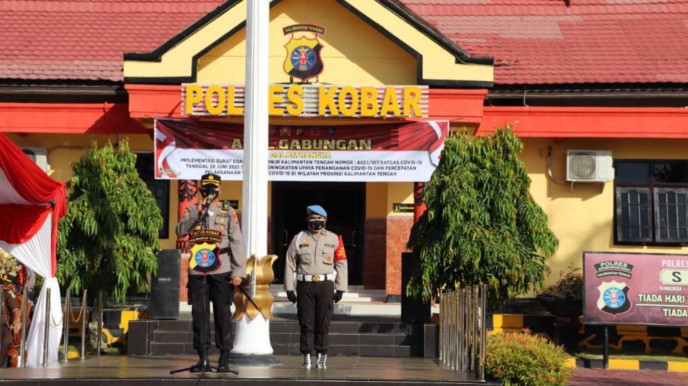Kapolres Kobar Pimpin Apel Gabungan Penanganan Covid-19, ini Pesannya
