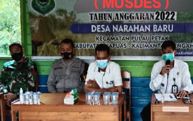 Hadiri Musdes Desa Narahan Baru, Ini Pesan Camat Pulau Petak