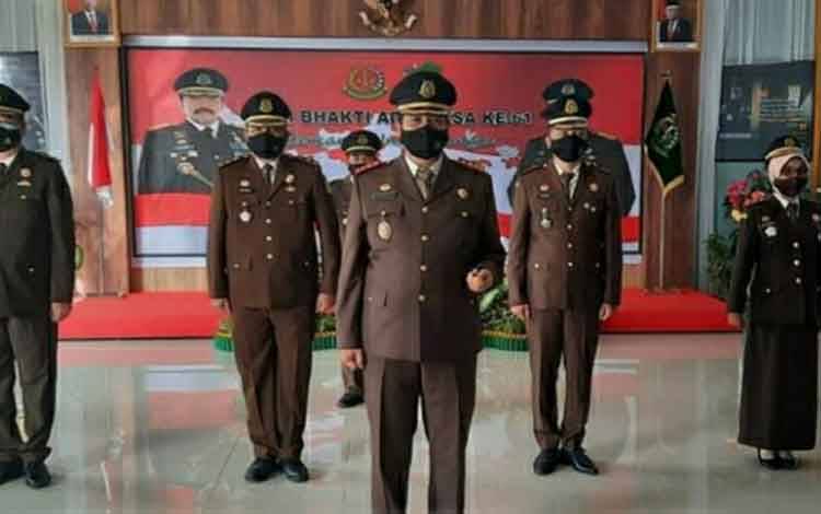 Jajaran Kejari Kapuas mengikuti Upacara Peringatan HBA ke-61 secara virtual, Kamis 22 Juli 2021